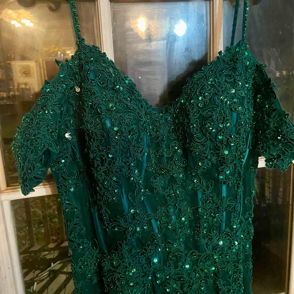 Elegant Green Lace Dress